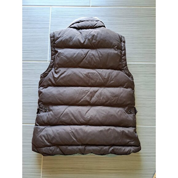 Y2K American Eagle Small Vest Sherpa Lined Collar Puffer Down Filled Brown - Picture 7 of 7